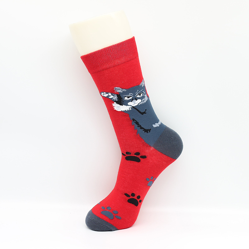 Cartoon Animal Cat Tide Socks Men